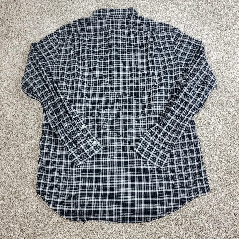 Polo Ralph Lauren Mens 2XL Black Plaid Pony Button Up Long Sleeve